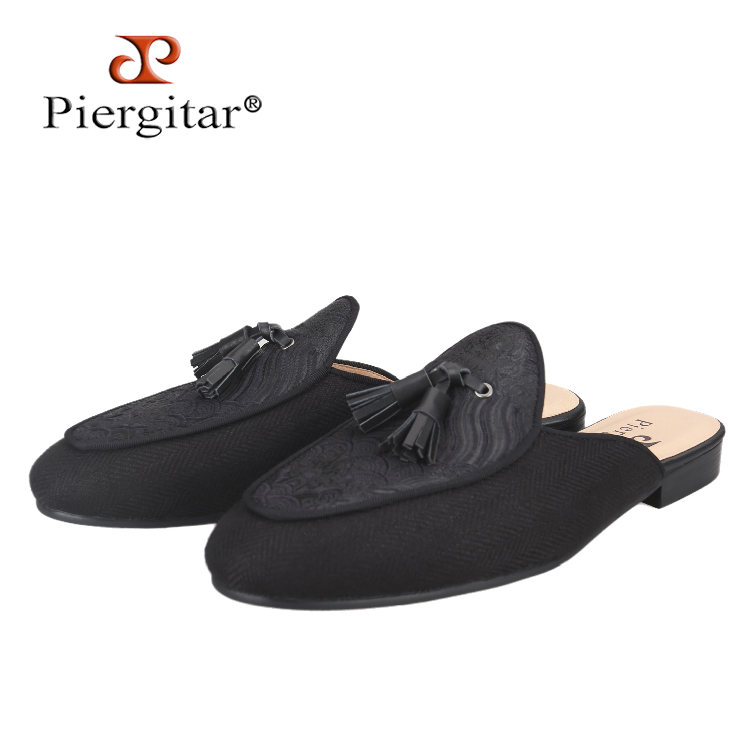 New Ethnic Fashion - Piergitar Nieuwe Chinese stijl zwart visgraatlinnen